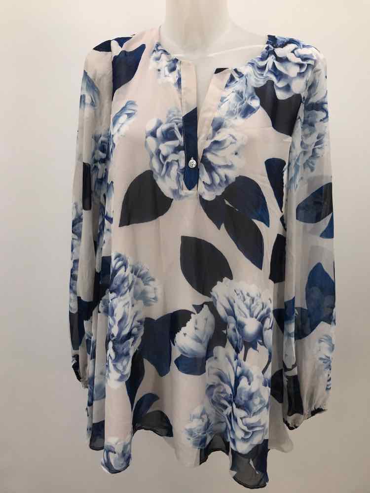 Show Me Your Mumu White Size Large Polyester Floral Tunic