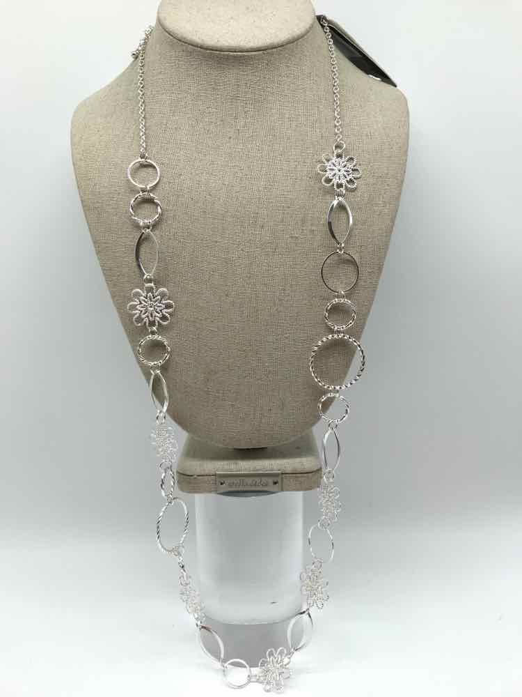 Silver Circle Long Necklace