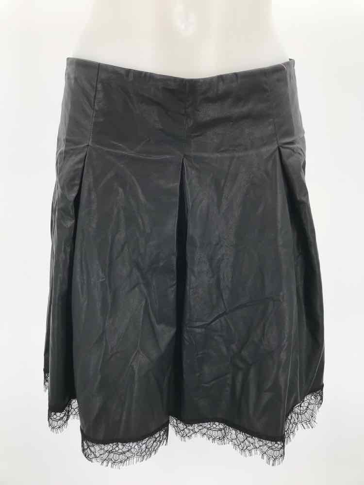 Zara Black Size Medium Faux Leather Circle Skirt