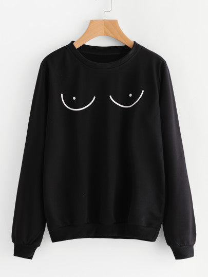 3D boobs pullover fashion sweatshirt