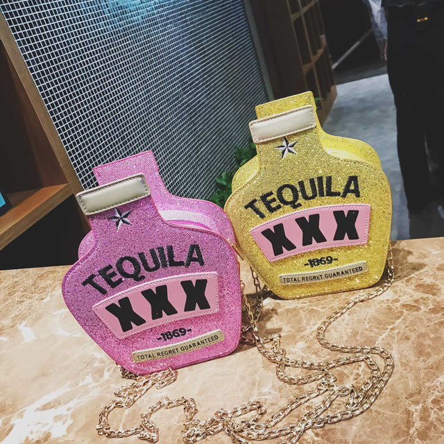 3d Tequila bottle chain handbag