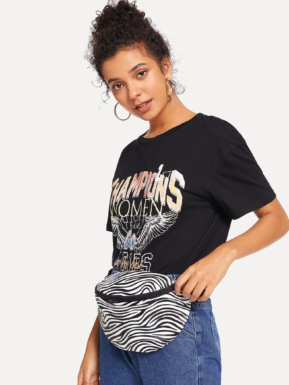 Animal print zebra fanny pack waist bag