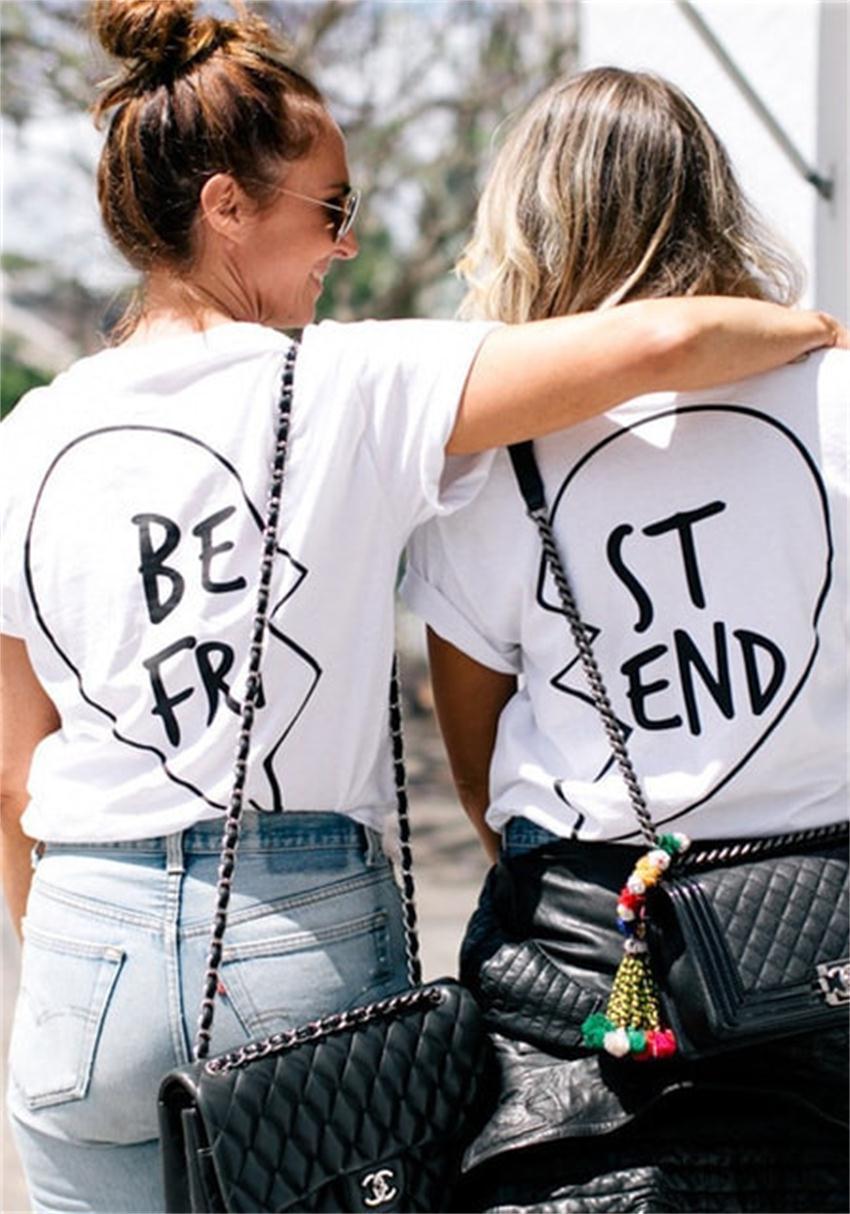 Best friend bff matching heart tshirt