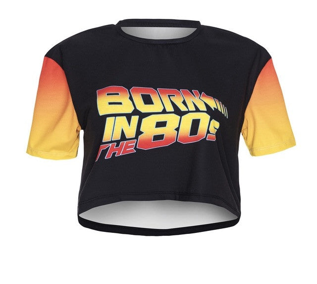 Born in the 80's fashion crop top