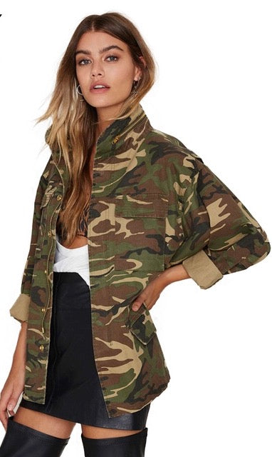 Camo army style oversize fashion jacket