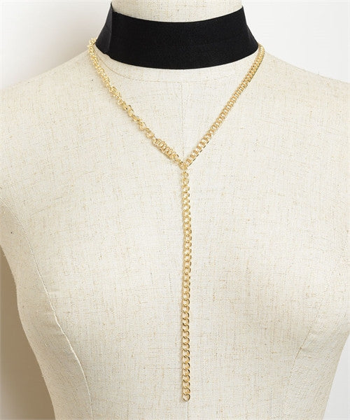 Chain Drop Choker Necklace