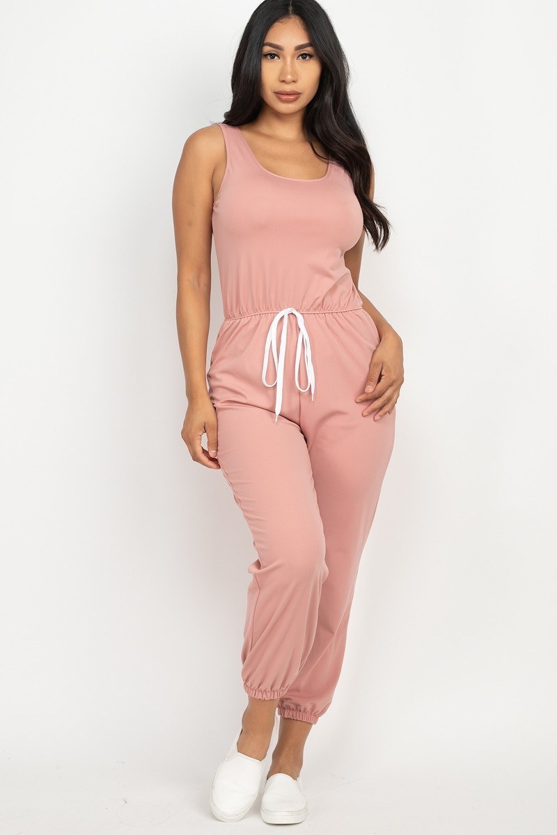 Elasticized Waist Jogger Jumpsuit