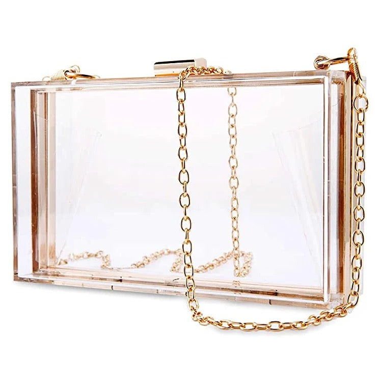 Clear case chain handbag