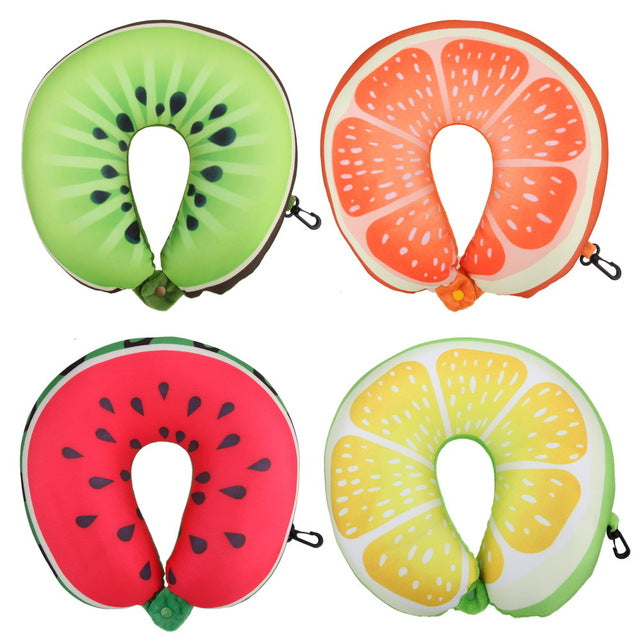 Comfy 3D fruit design travel car airplane neck pillow