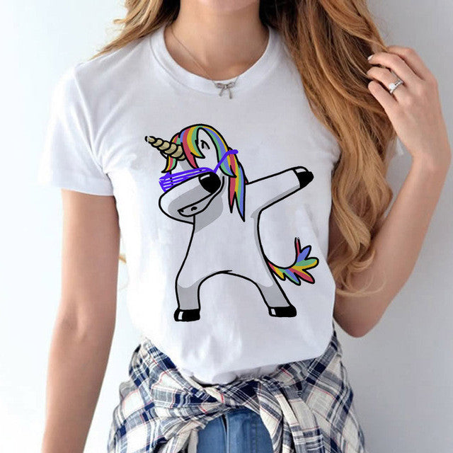 Dabbing unicorn retro tshirt