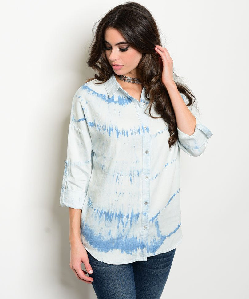 Denim detail fashion shirt