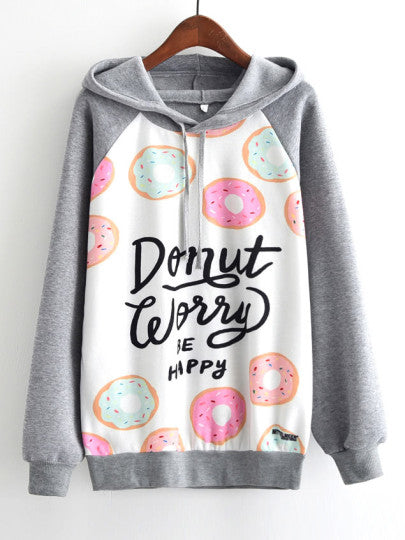 Donut worry be happy hoodie sweater