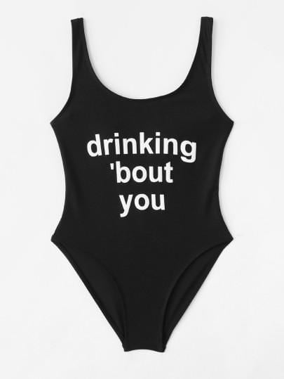 Drinking bout you monokini one piece bikini