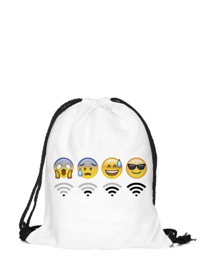 Emoji WiFi drawstring backpack