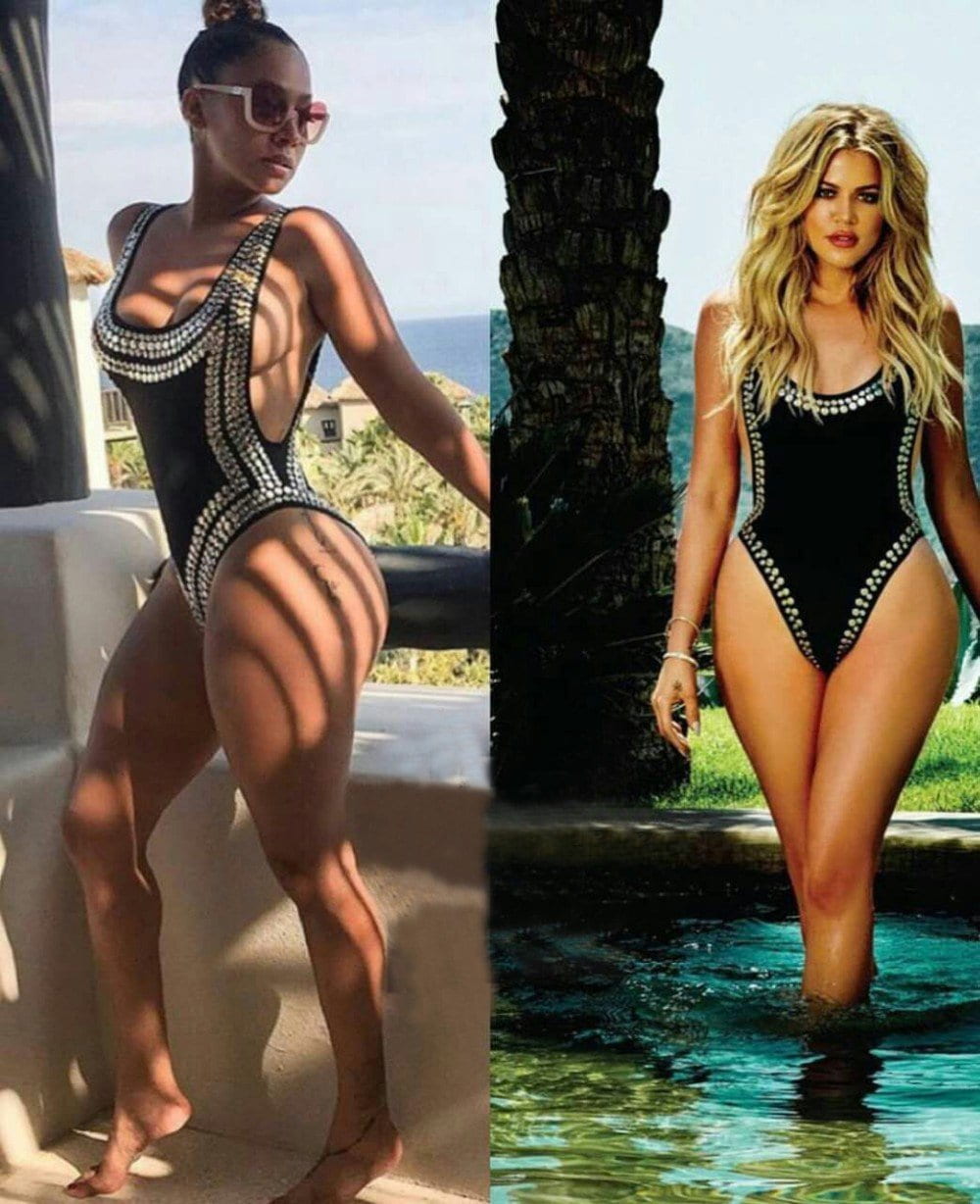 Exclusive celeb style studded rhinestone one piece monokini bodysuit bikini