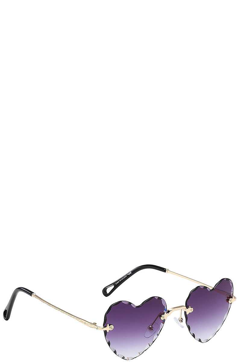 Giselle Fabulous Rimless Heart Frame Sunglasses