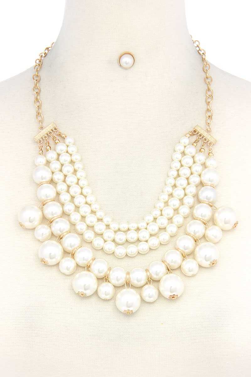 Chunky Beaded Layered Necklace