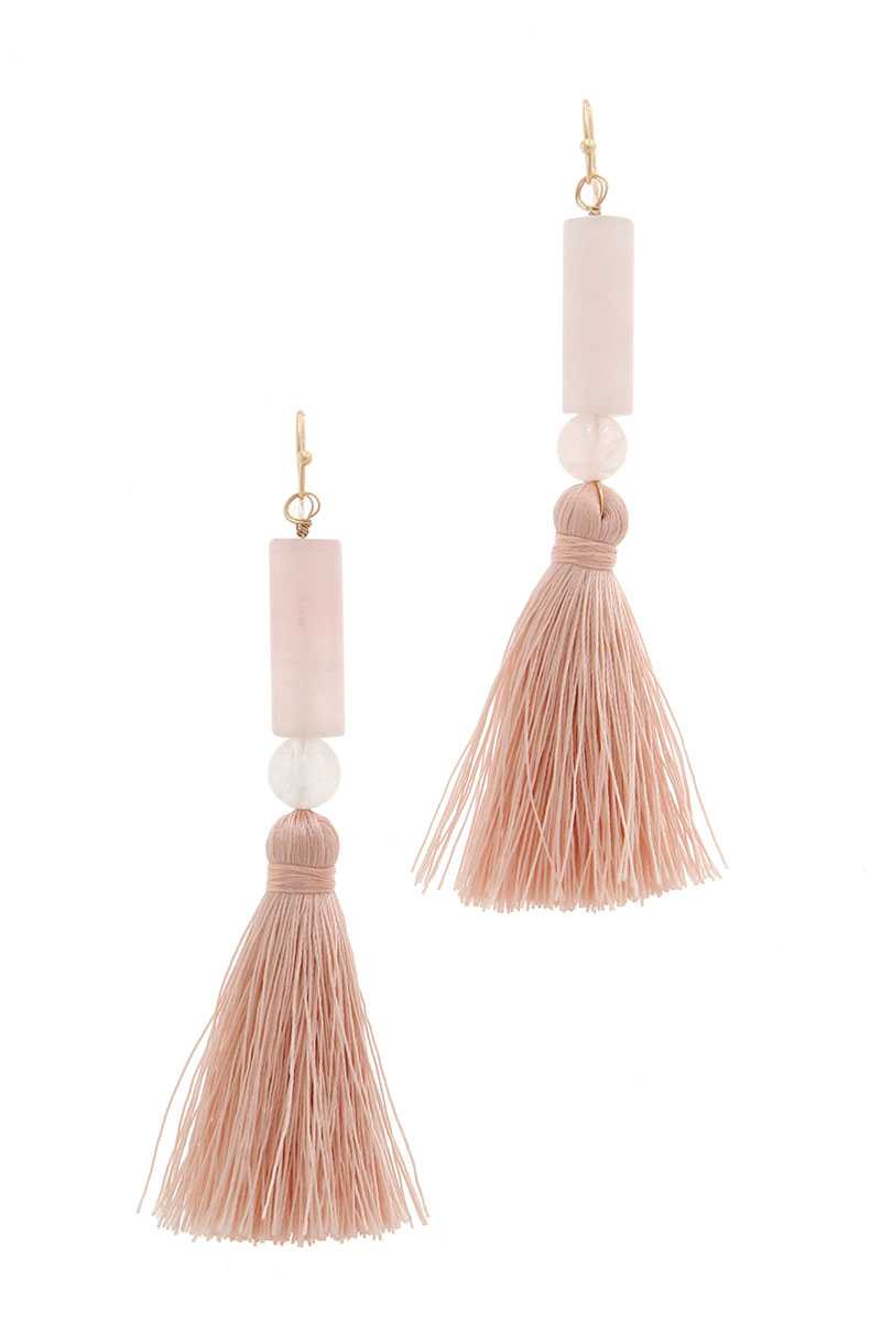 Beaded Tassel Drop Earring