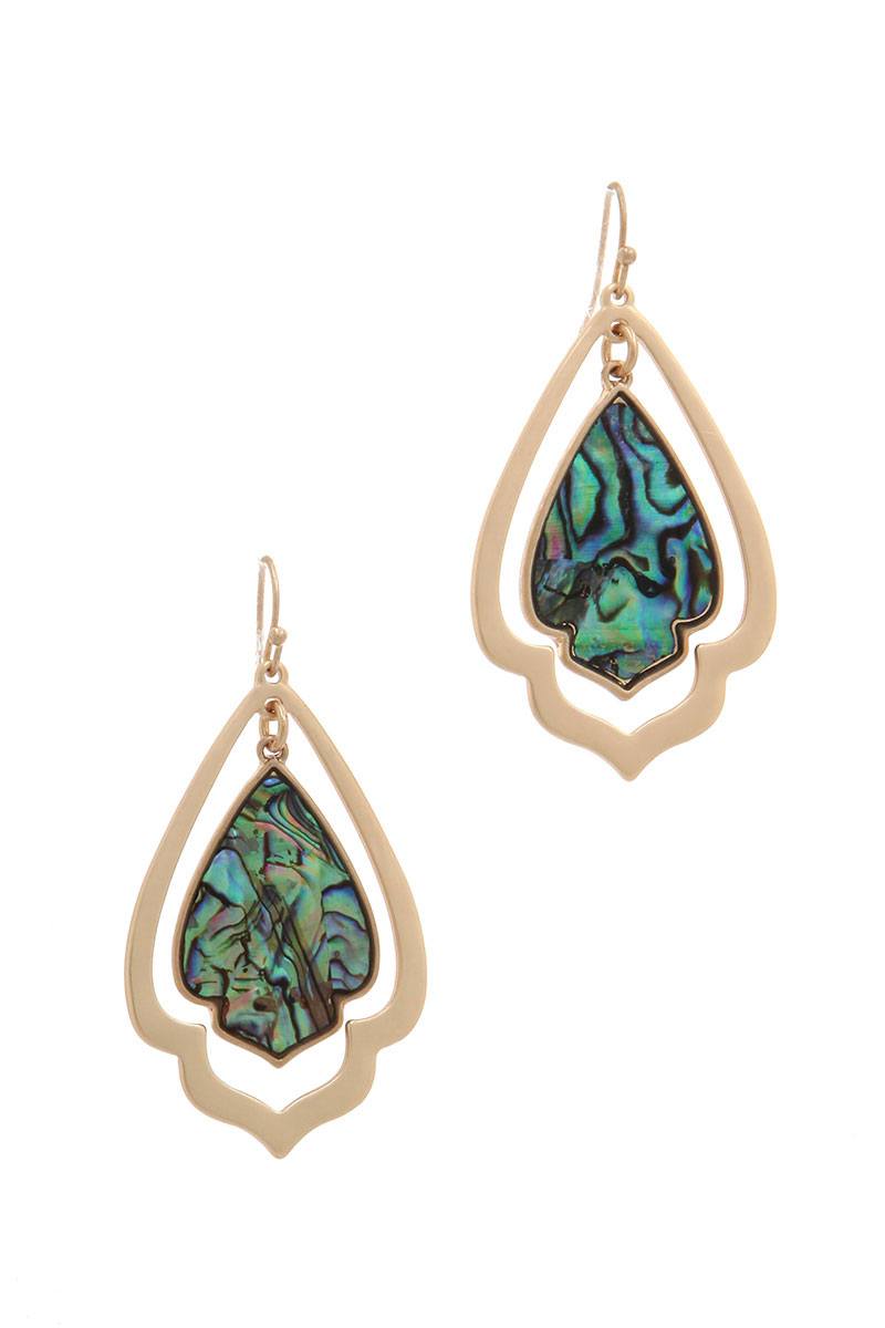 Double Moroccan Shape Drop Earring