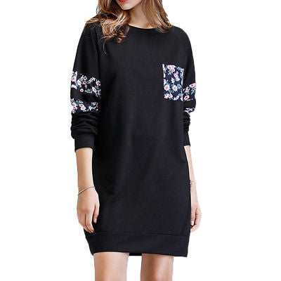 Floral oversize tshirt sweater dress