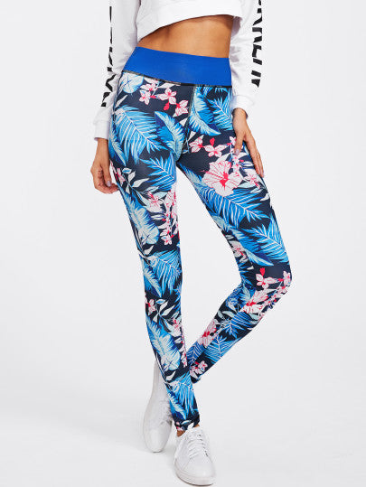 Floral tropics fashion leggings