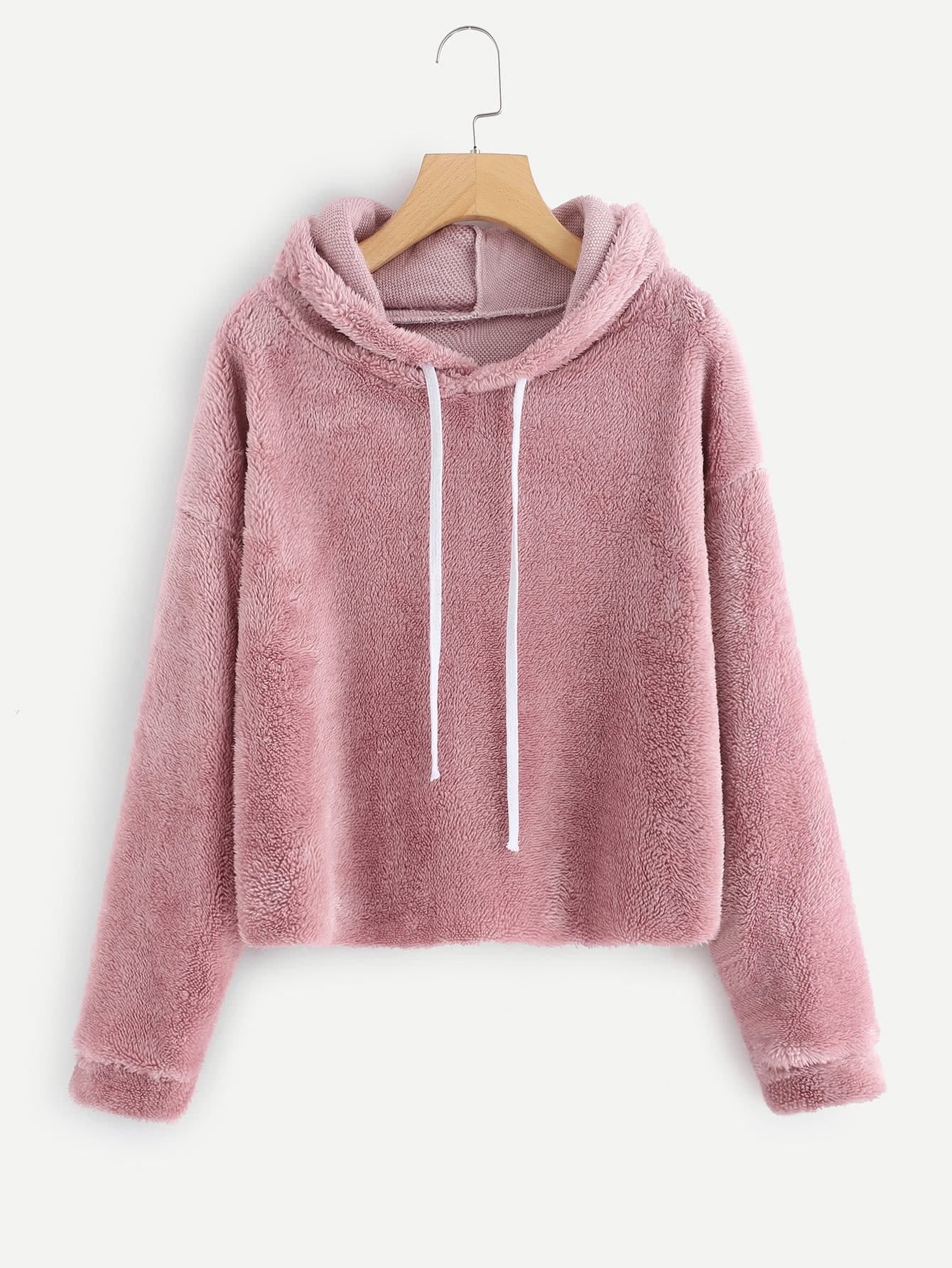 Fluffy comfy pullover hoodie sweater