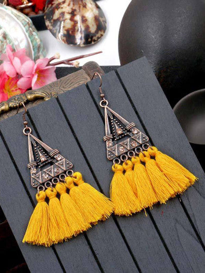 Fringe vintage statement earrings