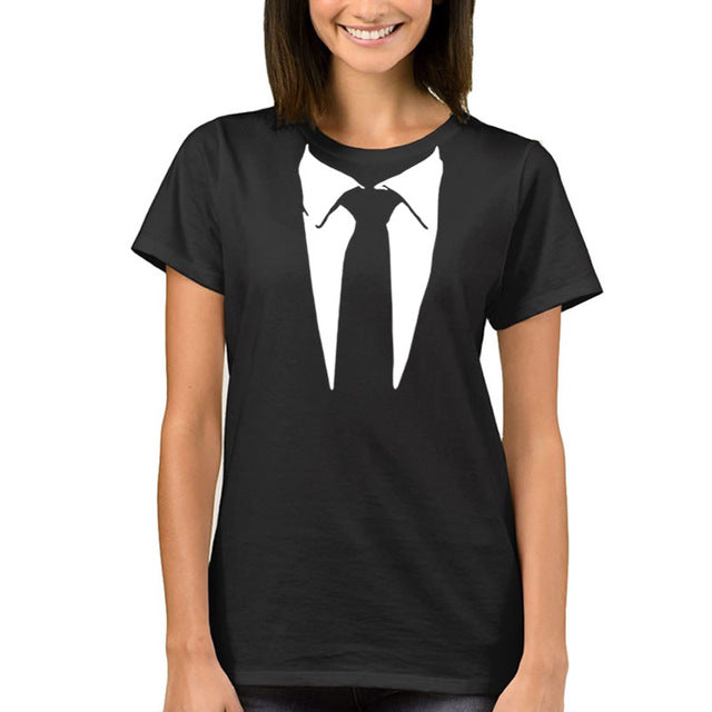 Funny tuxedo printed retro tshirt