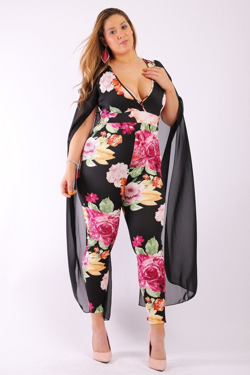 Floral, Sleeveless Jumpsuit