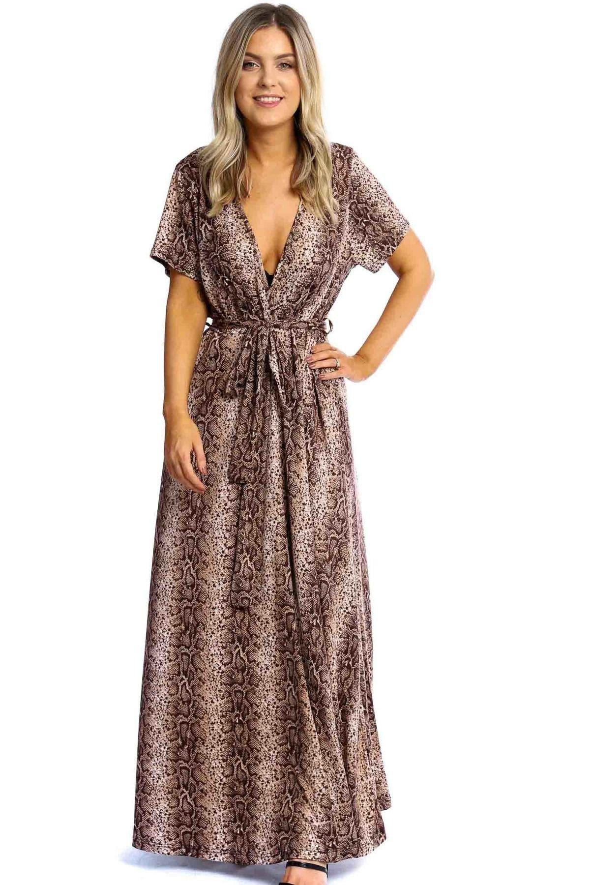 Elegant Plunging Neckline Maxi Dress