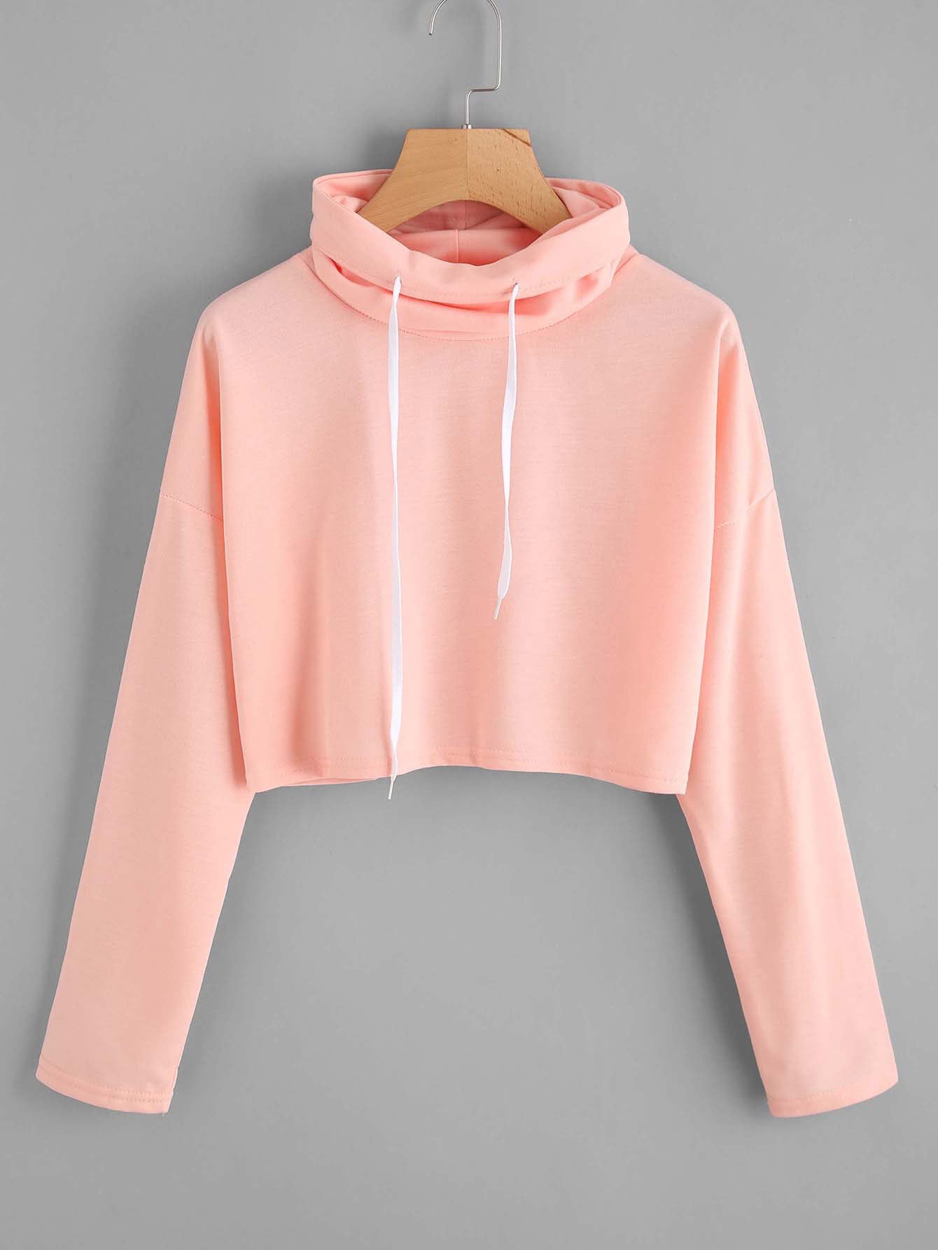 High turtle neck crop sweatshirt