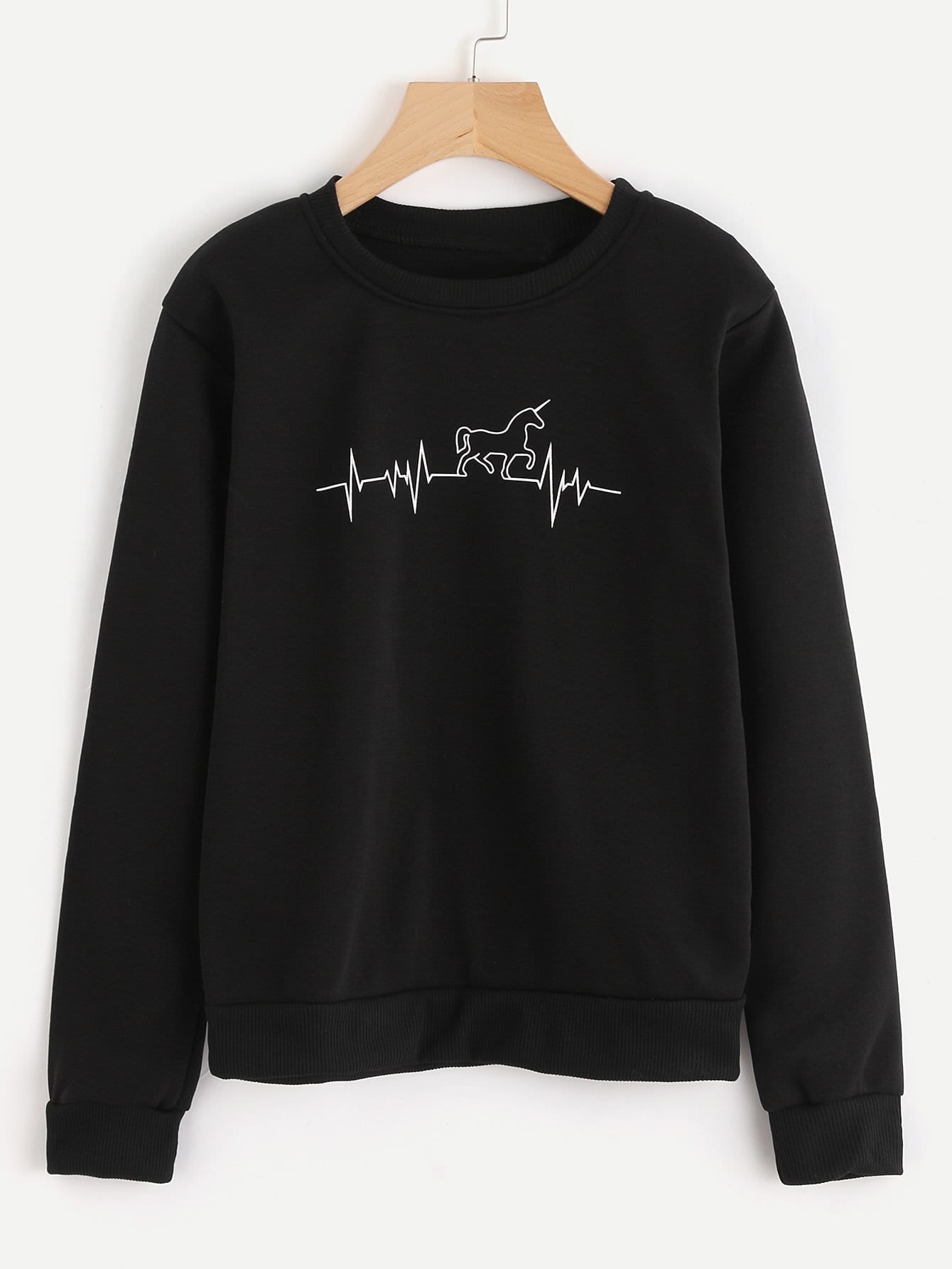 Horse heart beat pullover sweatshirt