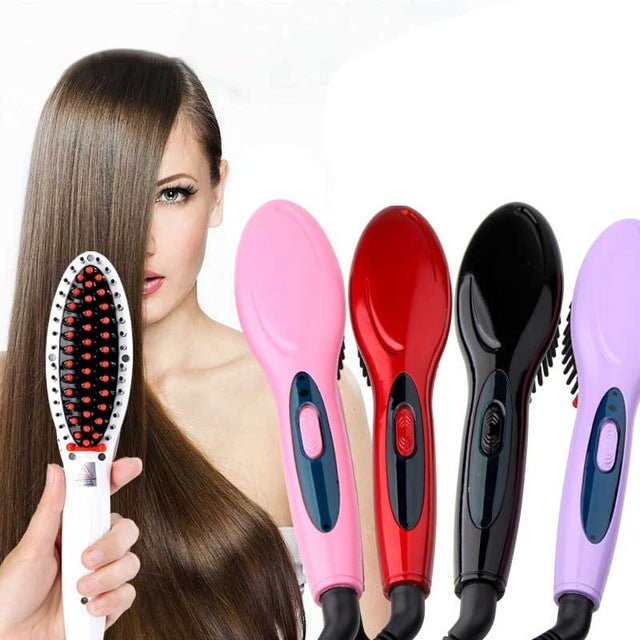 Iconic Beauty Fast Hair Straightening Electric Brush flat iron