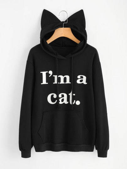 I'm a cat 3D ears hoodie sweatshirt