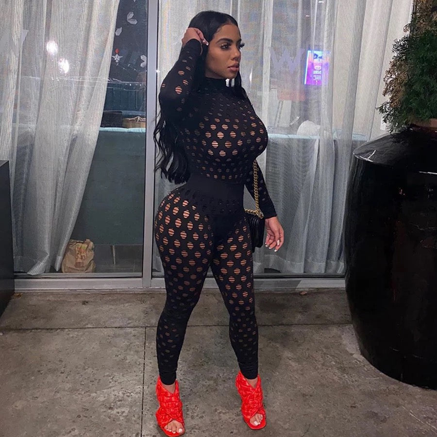 Insta Cutout mesh 2 piece leggings set