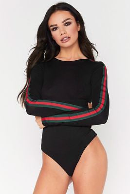 Instapop Side stripe bodysuit top