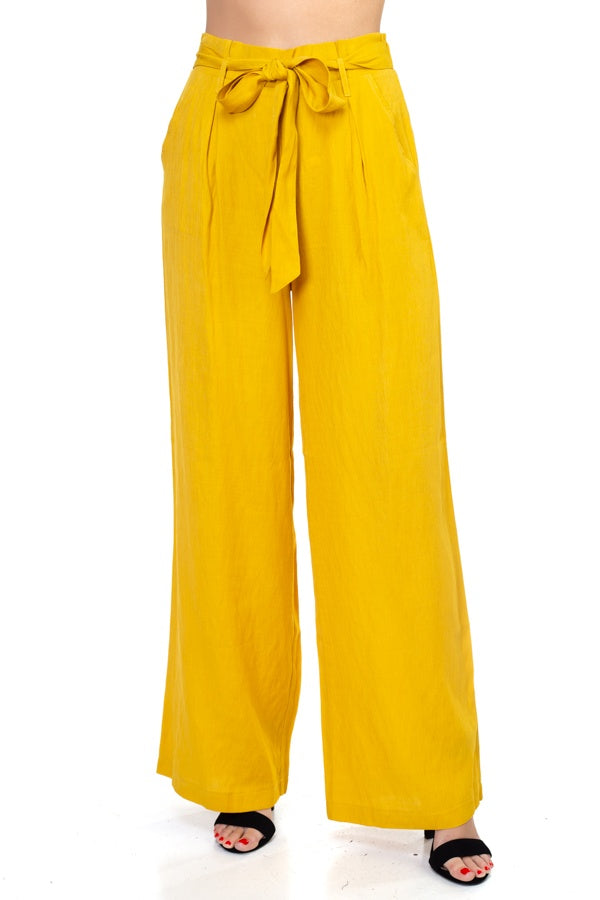 Belted Wide Leg Pants