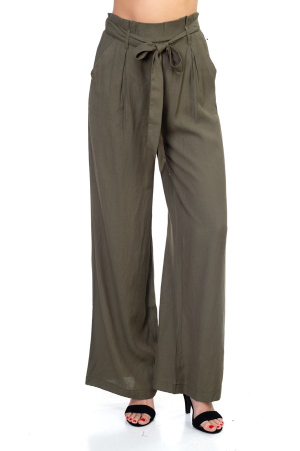 Belted Wide Leg Pants