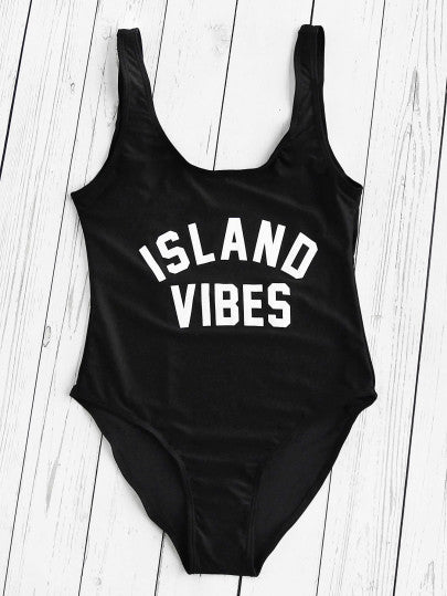 Island vibes one piece monokini bikini