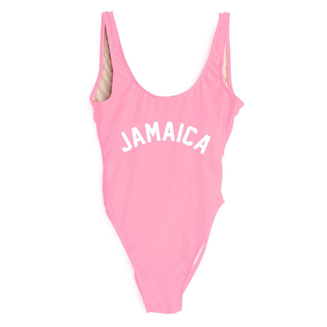 Jamaica printed monokini one piece bikini swimsuit