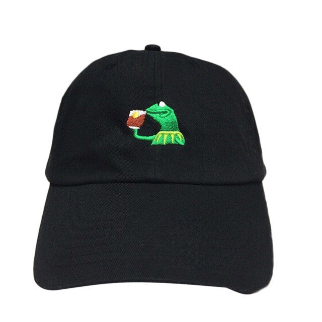 Kermit "sipping tea" dad hat