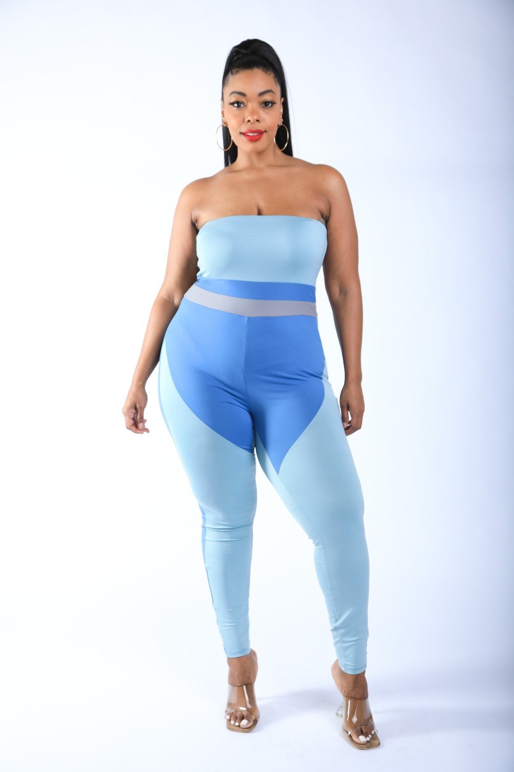 Color Blocked Tube Jumpsuit