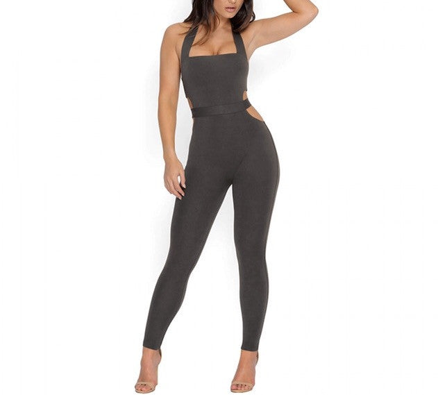 "Main attraction" cutout bodycon jumpsuit