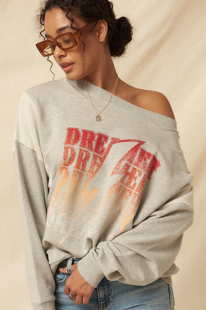 A French Terry Knit Graphic Sweatshirt