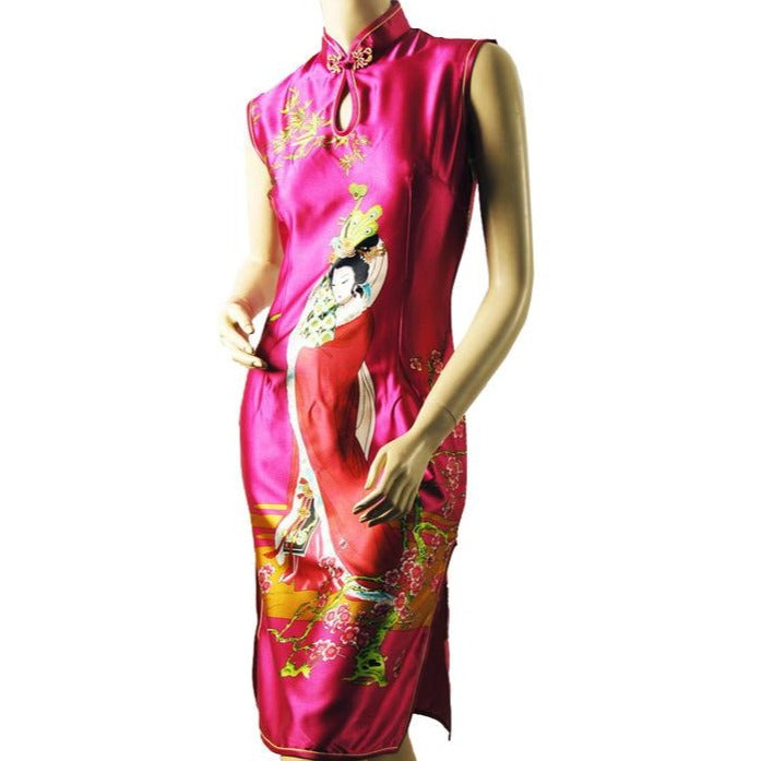 Ancient China Lady Portrait Pattern Cheongsam Chinese Dress