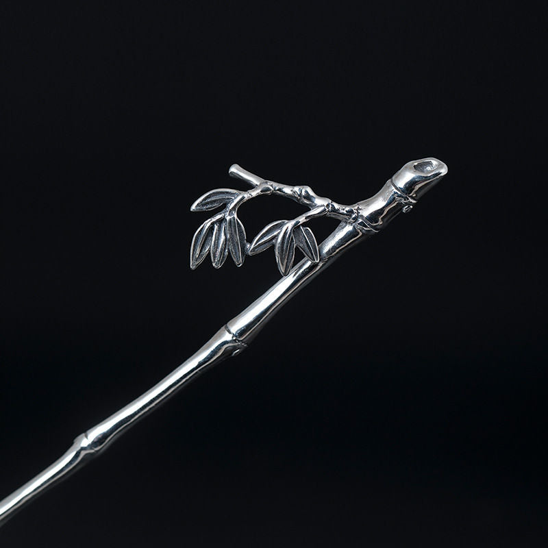 Bamboo Designed Sterling Silver Retro Chinese Style Hairpin