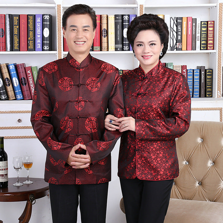 Brocade Parent's Birthday Matching Couple Traditional Chinese Jackets