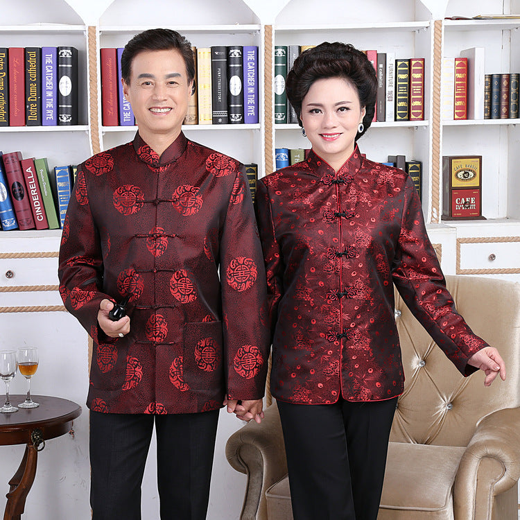 Brocade Parent's Birthday Matching Couple Traditional Chinese Jackets