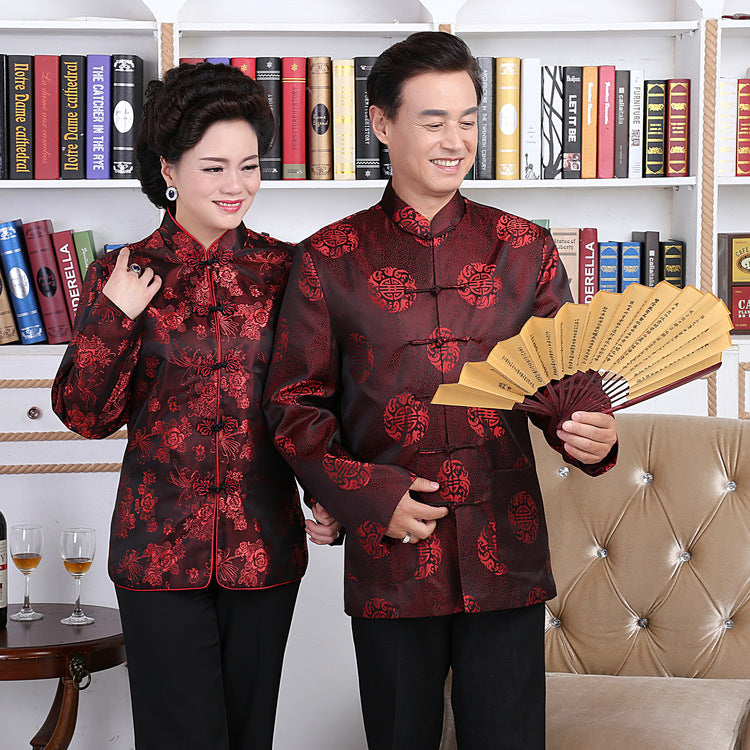 Brocade Parent's Birthday Matching Couple Traditional Chinese Jackets