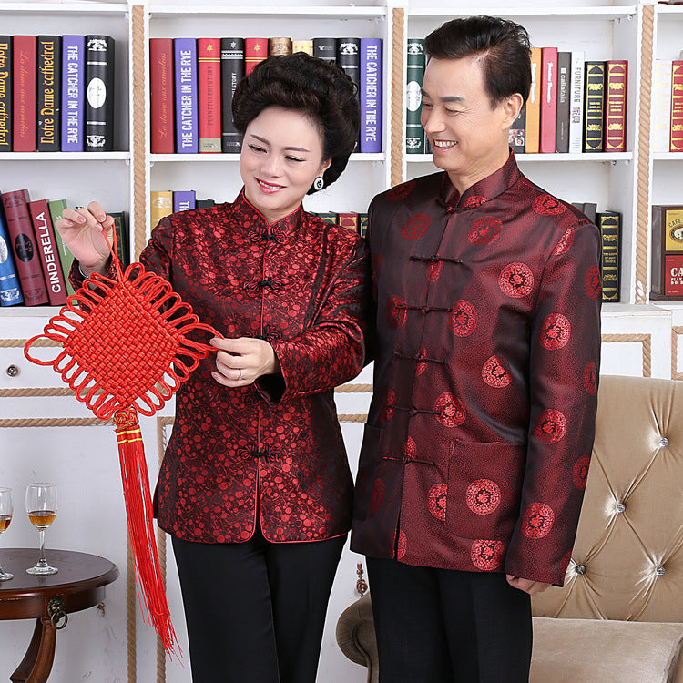 Brocade Parent's Birthday Matching Couple Traditional Chinese Jackets